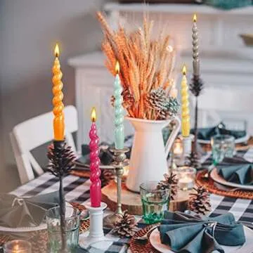 Elegant Spiral Taper Dinner Candles - Eco-Friendly, Unscented