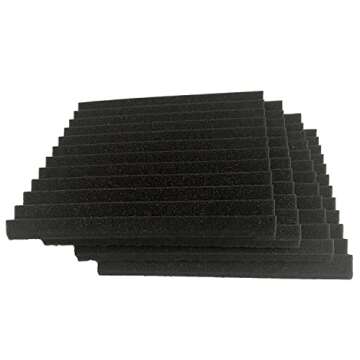 96 Pack Allxinlog Absorb the echo Acoustic Foam Panel Wedge Studio Soundproofing Wall Tiles 12" X 12" X 1" (96-BLACK)
