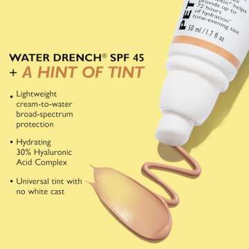 Peter Thomas Roth | Water Drench Hyaluronic Cloud Sheer Tint Moisturizer Broad Spectrum SPF 45, Hydrating Tinted SPF Moisturizer, Adaptable Sheer Tint, For All Skin Tones and Types