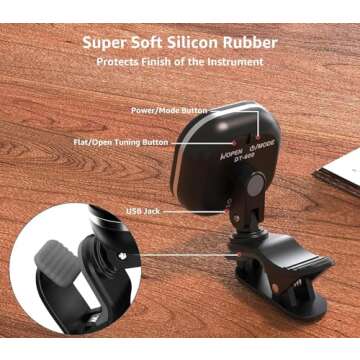 Wegrower Rechargeable Guitar Tuner with Clip and LCD Display