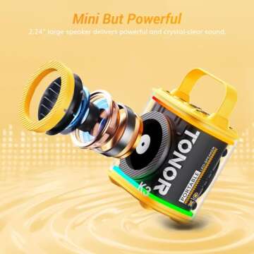 TONOR Mini Karaoke Machine with 2 Wireless Microphones, Portable Bluetooth Speaker for Kids Adults w...