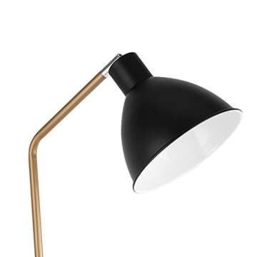Light Society Mastise Grasshopper Floor Lamp, Matte Black and Gold Finish, Mid Century Modern Industrial Style (LS-F232-BKGD)