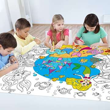 Tevxj Mermaid Giant Coloring Poster for Kids