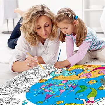 Tevxj Mermaid Giant Coloring Poster for Kids