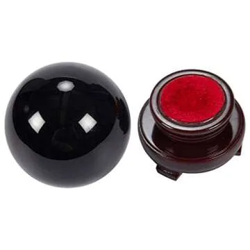 Juvale Small Black Obsidian Sphere - 80mm/3.1 Inch Decorative Black Crystal Ball with Stand for Gothic-Style Home Decor, Meditation and Feng Shui