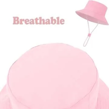 Baby Boy Baby Girl Sun Hat Toddler Summer Protection Beach Hat Toddler Girl Summer Bucket Hat Cotton Linen Baby Hat Light Pink 50CM(1-2T)