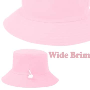 Baby Boy Baby Girl Sun Hat Toddler Summer Protection Beach Hat Toddler Girl Summer Bucket Hat Cotton Linen Baby Hat Light Pink 50CM(1-2T)