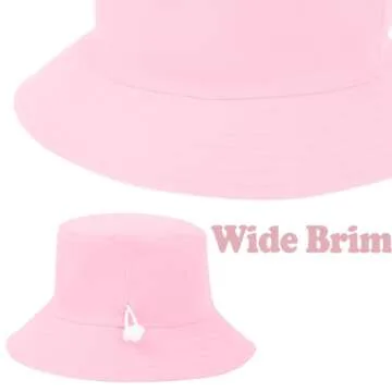 Baby Boy Baby Girl Sun Hat Toddler Summer Protection Beach Hat Toddler Girl Summer Bucket Hat Cotton Linen Baby Hat Light Pink 50CM(1-2T)