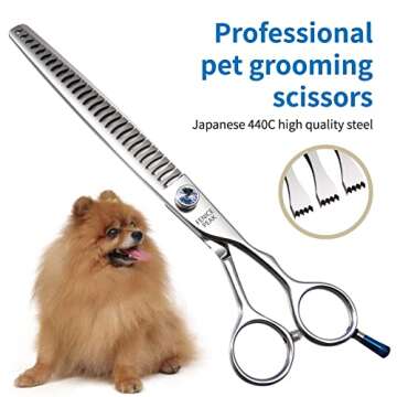 Fenice Professional 7/7.5/8 Pet Grooming Scissors Thinning Cutting Shears for Dog s/Cats Thinning Rate:70-80%(8.0 inch)