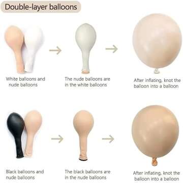 Nude Balloons Arch Garland Double Stuffed Blush Tan Brown Beige Cream Gold Metallic Balloons Latex Neutral Balloon Arch Kit For Boho Baby Shower Birthday Bridal Anniversary Party Decorations