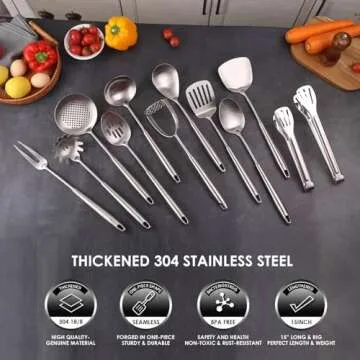 304 Stainless Steel 12-Piece Kitchen Utensils Set