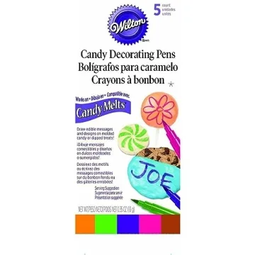 Wilton Candy Melt Writing Pen Set – 5 Bright Decorating Colors for Kids and Beginners