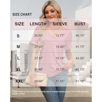 EyMuse V Neck Tee Women Summer Fashion Casual Blouses