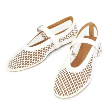 Stylish MICIFA Women's Mesh Ballet Flats with Buckle Strap