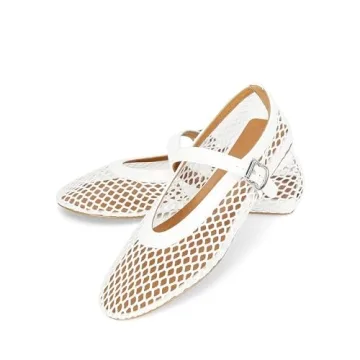 Stylish MICIFA Women's Mesh Ballet Flats with Buckle Strap