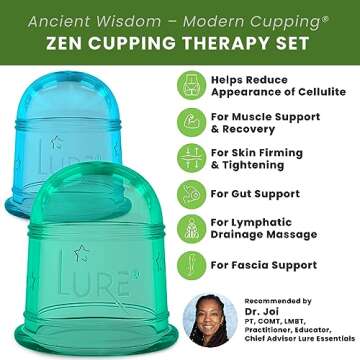 ZEN Spa Silicone Cupping Therapy Set - Professional Massage Cups for Myofascial Release, Skin Firmin...