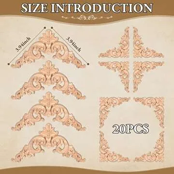 20 Pcs Decorative Wood Appliques for DIY Furniture Design