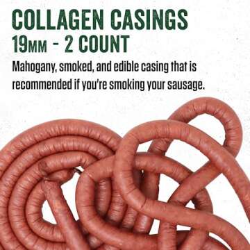 LEM Products Mahogany Smoked Collagen Casings, 19mm, Edible Sausage Casings, Stuffs Approximately 16...