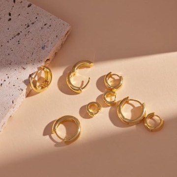 Gokeey 14k Hypoallergenic Chunky Gold Hoop Earrings