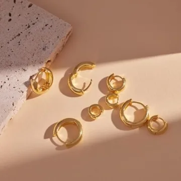 Gokeey 14k Hypoallergenic Chunky Gold Hoop Earrings