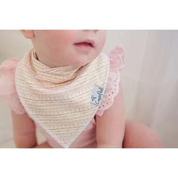 Copper Pearl Baby Bandana Bibs - 4 Pack Soft Cotton Baby Bibs for Drooling and Teething, Absorbent Drool Bibs for Baby Girl and Boy, Adjustable to Fit Newborns to Toddlers, Tons of Styles (June)