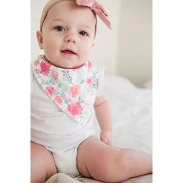 Copper Pearl Baby Bandana Bibs - 4 Pack Soft Cotton Baby Bibs for Drooling and Teething, Absorbent Drool Bibs for Baby Girl and Boy, Adjustable to Fit Newborns to Toddlers, Tons of Styles (June)