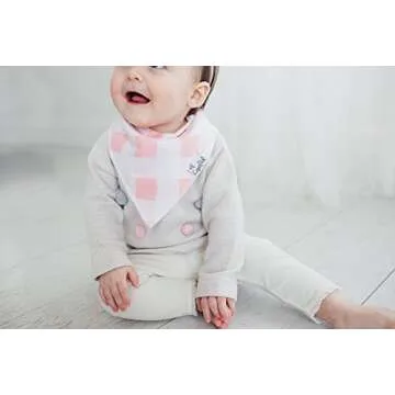 Copper Pearl Baby Bandana Bibs - 4 Pack Soft Cotton Baby Bibs for Drooling and Teething, Absorbent Drool Bibs for Baby Girl and Boy, Adjustable to Fit Newborns to Toddlers, Tons of Styles (June)