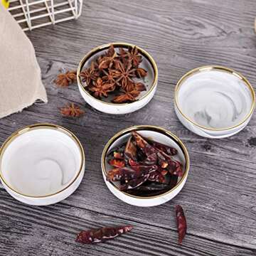 VanEnjoy 3.5 Marble Dipping Sauce Bowls Set of 4