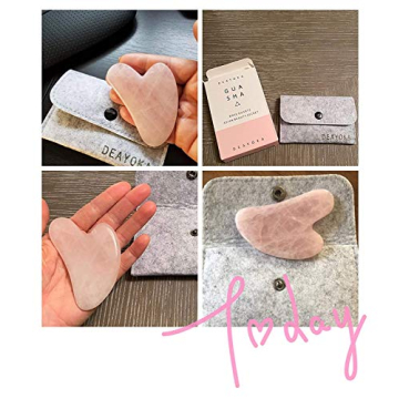DEAYOKA Rose Quartz Gua Sha Tool for Radiant Skin