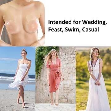 IssTry Nipple Covers Lift, Strapless Sticky Push up Reusable Silicone Tape Bra, Invisible Adhesive B...