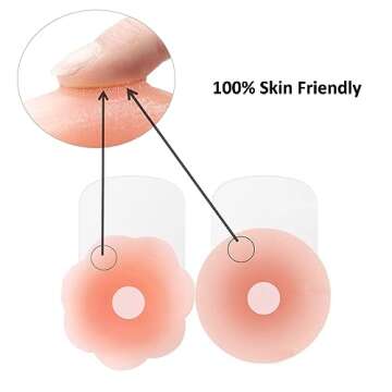 IssTry Nipple Covers Lift, Strapless Sticky Push up Reusable Silicone Tape Bra, Invisible Adhesive Bras for Women & Girls Pink