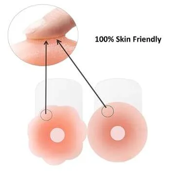 IssTry Nipple Covers Lift, Strapless Sticky Push up Reusable Silicone Tape Bra, Invisible Adhesive Bras for Women & Girls Pink