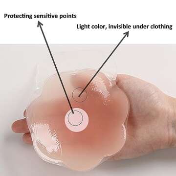 IssTry Nipple Covers Lift, Strapless Sticky Push up Reusable Silicone Tape Bra, Invisible Adhesive Bras for Women & Girls Pink