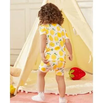 Soft Bamboo Viscose Kids Pajamas Set for Girls 5-6T