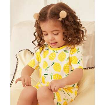 Soft Bamboo Viscose Kids Pajamas Set for Girls 5-6T