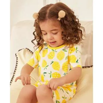 Soft Bamboo Viscose Kids Pajamas Set for Girls 5-6T