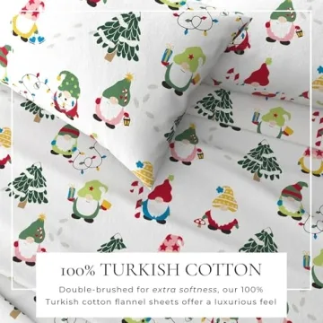 Great Bay Home Christmas Flannel Sheet Set - Cozy & Soft