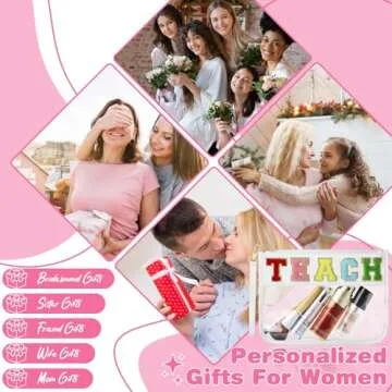 Teacher Appreciation Gifts, Clear Chenille Varsity Letter Flat Teach Pouch with Zipper, Waterproof PVC&PU Preppy Patch Travel Makeup Cosmetic tote Bags Graduation Retirement Teacher Gifts for Women