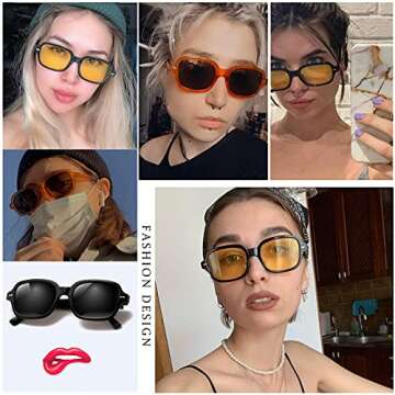 KUGUAOK Fashion Sunglasses for Women Outdoor Travel Irregular Square Sun Glasses 100% UV Protection