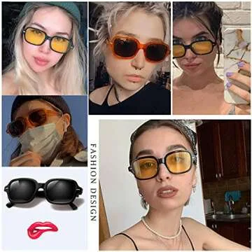 KUGUAOK Fashion Sunglasses for Women Outdoor Travel Irregular Square Sun Glasses 100% UV Protection