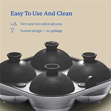 Samuelworld Large Silicone Premium Ice Trays, 2-Pack Combo, 2 Inches Big Cubes & 2.5 Inches Sphere Ice Molds - BPA Free, Craft Ice Maker for Gifting, Whiskey, Cocktails, Easy Release - Gray