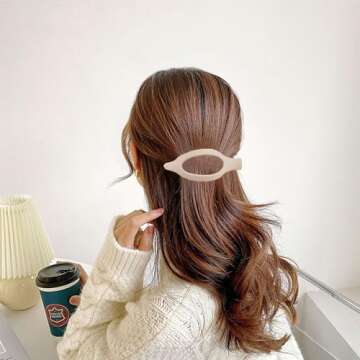 Tihebax Flat Hair Clips for Women - 5Pcs Large Alligator Barrettes and French Claw Clips for Thick or Thin Hair