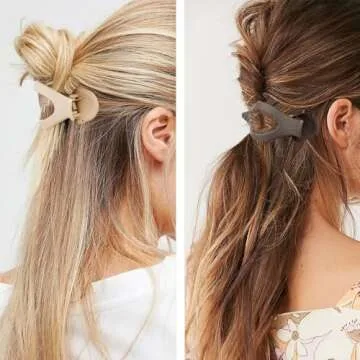 Tihebax Flat Hair Clips for Women - 5Pcs Large Alligator Barrettes and French Claw Clips for Thick or Thin Hair