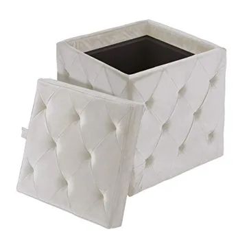 Inspire Me Genevieve Ottoman with Faux Marble Tray