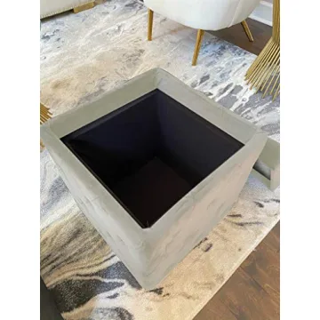 Inspire Me Genevieve Ottoman with Faux Marble Tray