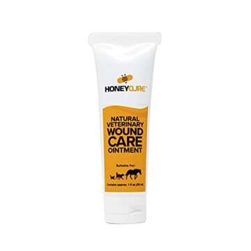 HoneyCure, Natural Veterinary Ointment for Wound Care, Manuka Honey, for Dogs, Cats, & Horses, 1oz. ...