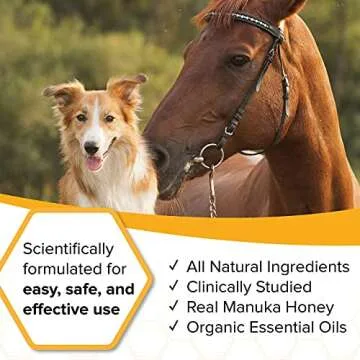 HoneyCure, Natural Veterinary Ointment for Wound Care, Manuka Honey, for Dogs, Cats, & Horses, 1oz. Tube