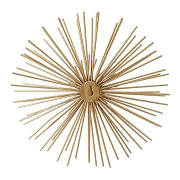 Deco 79 Metal Starburst 3D Short Spike Wall Decor, Set of 3 6", 9", 12"W, Gold