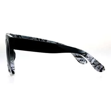 Womens Oversize Horned Rim Sunglasses with Marble Finish