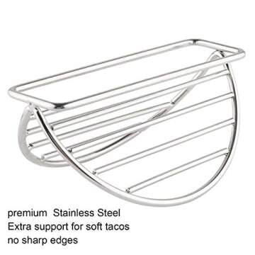 Taco Holders Stand Stainless Steel Taco Rack Tray Stand Up Holder Kitchen Set for Tortillas, Burritos, Parties & Restaurants (Taco Holder)